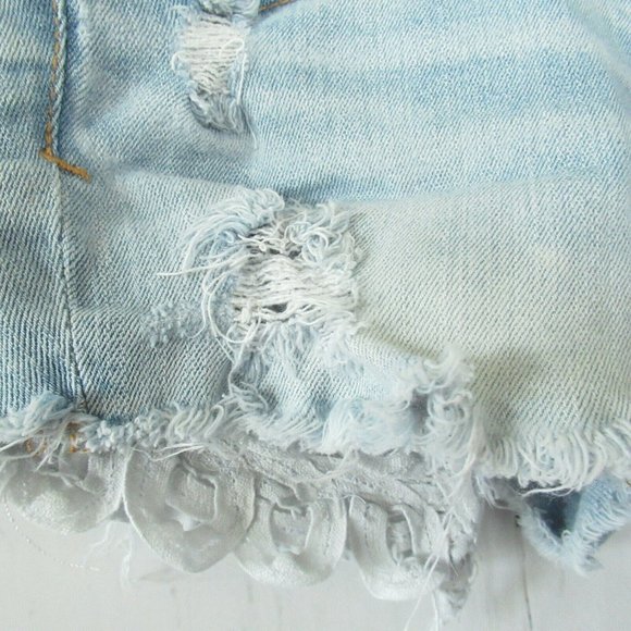 SOLD American Eagle Shortie Shorts Jeans Lace - Picture 2 of 7